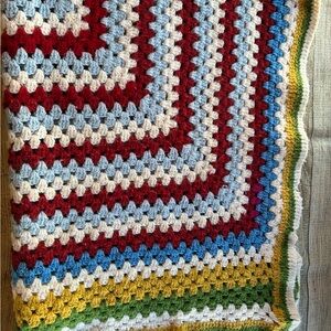 Colorful Crochet Vintage Lap Blanket
